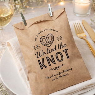 Pretzel We Tied The Knot Wedding Favor Bag