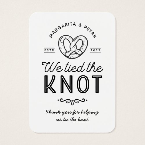 Pretzel We Tied The Knot Wedding Favor Tag