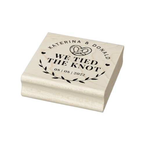 Pretzel We Tied The Knot Wedding Rubber Stamp