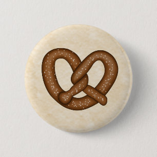 Pretzel with Beige Bkgd Button