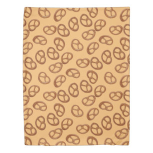 Pretzels Snack seamless pattern + your background Duvet Cover