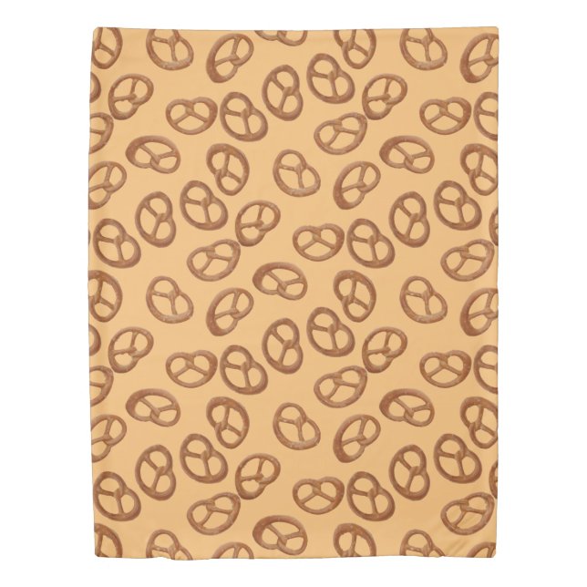 Pretzels Snack seamless pattern + your background Duvet Cover (Front)