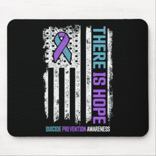 Prevention American Flag Hope Suicide Awareness  Mouse Pad
