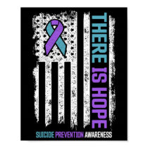 Prevention American Flag Hope Suicide Awareness  Poster