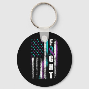 Prevention Awareness American Flag Distress Keychain