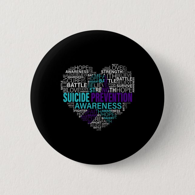 Prevention Awareness Fight Hope Strong Warriors  Button (Front)