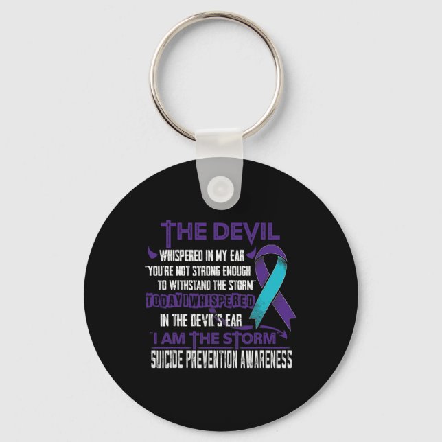 Prevention Awareness I Am The Storm Devil  Keychain (Front)