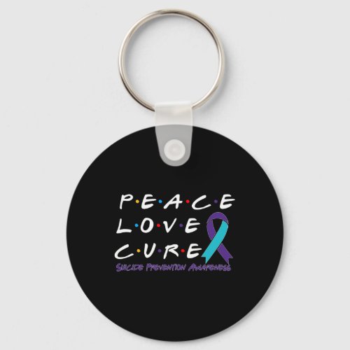 Prevention Awareness Peace Love Cure  Keychain