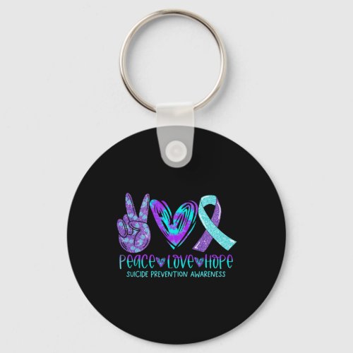 Prevention Awareness Peace Love Hope Mental Health Keychain