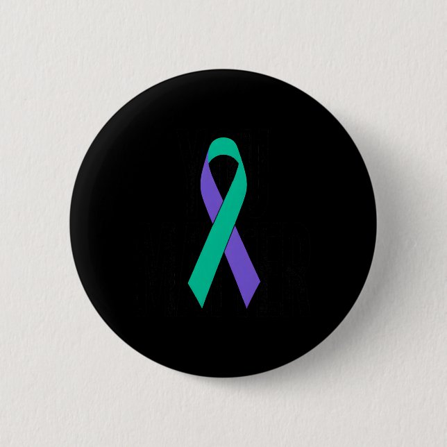 Prevention Awareness Ribbon Support Button (Front)