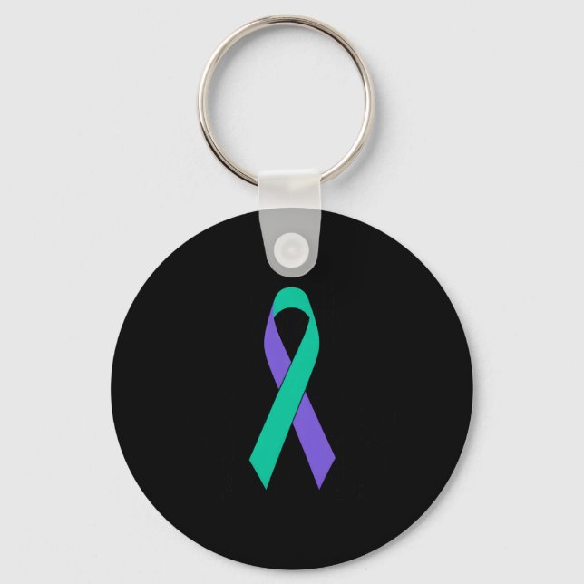 Prevention Awareness Ribbon Support Keychain (Front)