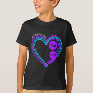 Prevention awareness semicolon heart matterpng T-Shirt