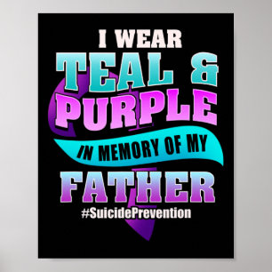 Prevention For Father Teal Purple Ribbon Poster