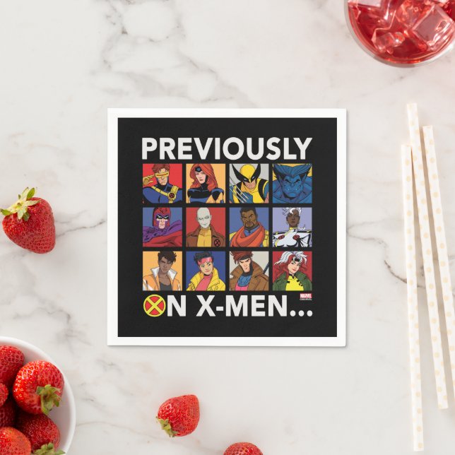 "Previously On X-Men…" Napkins (Insitu)