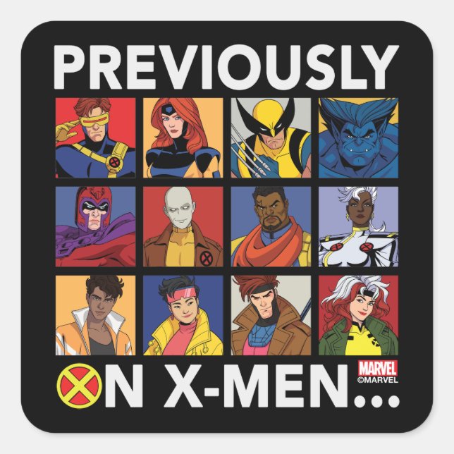 "Previously On X-Men…" Square Sticker (Front)