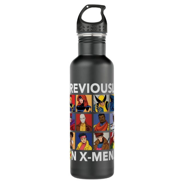 "Previously On X-Men…" Stainless Steel Water Bottle (Front)