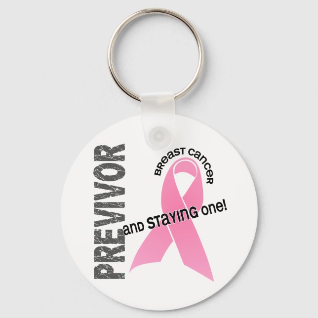 Previvor 1 Breast Cancer Keychain (Front)