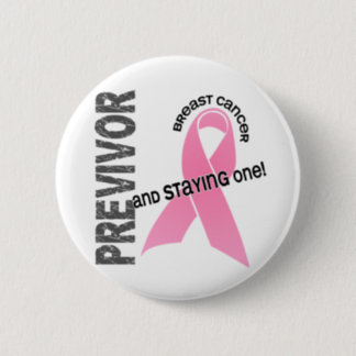 Previvor 1 Breast Cancer Pinback Button