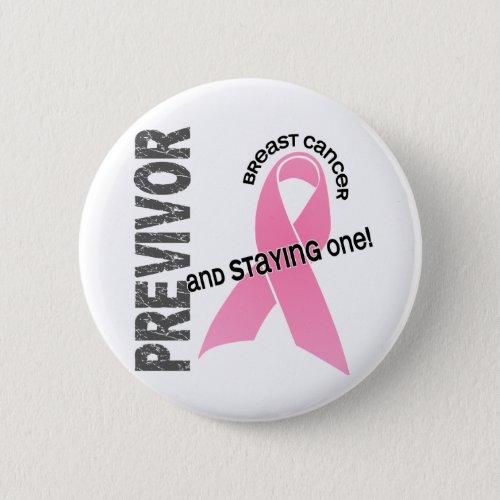 Previvor 1 Breast Cancer Pinback Button