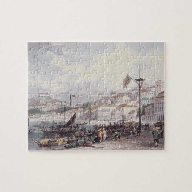 Pria Grande, Macao, c.1850 (colour litho) Jigsaw Puzzle (Horizontal)