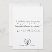 Price and Prejudice 5 x 7 Print (Back)