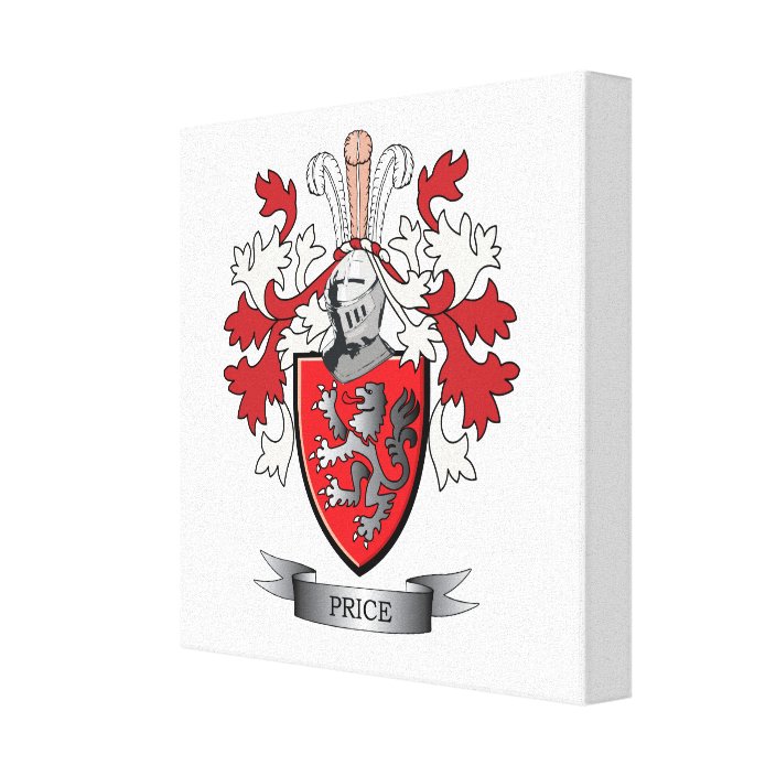 Price Family Crest Coat of Arms Canvas Print