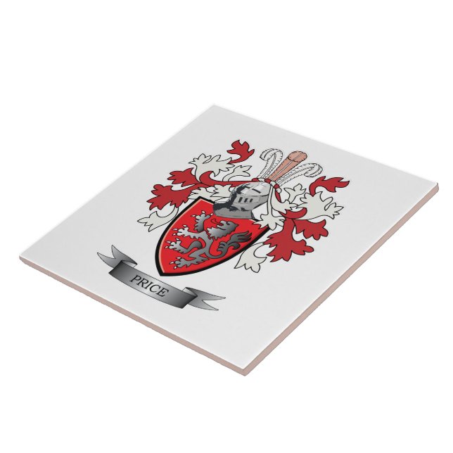 Price Family Crest Coat of Arms Ceramic Tile (Side)