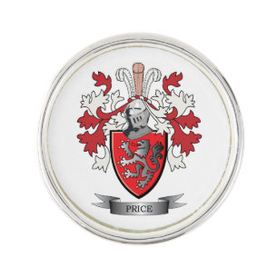 Price Family Crest Coat of Arms Lapel Pin