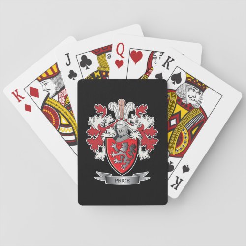 Price Family Crest Coat of Arms Poker Cards