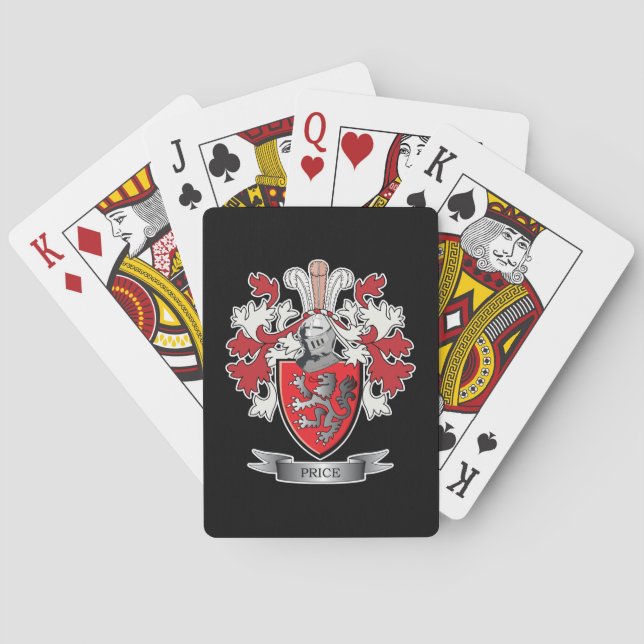 Price Family Crest Coat of Arms Poker Cards (Back)