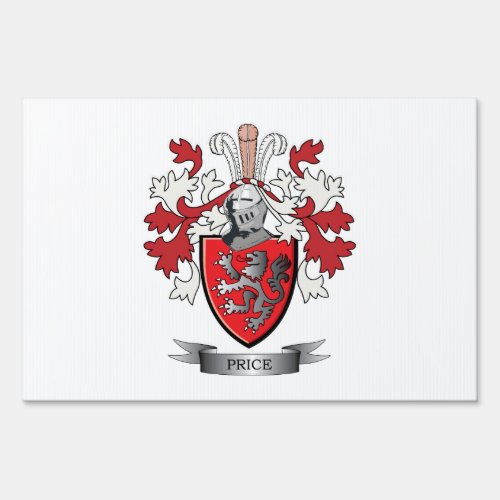 Price Family Crest Coat of Arms Yard Sign