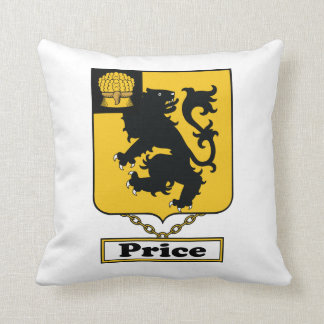 Price Family Crest Throw Pillow