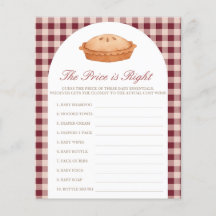 Price is Right Cutie Pie Baby Shower Game