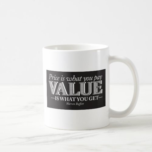 Price is what you page _ white on black coffee mug