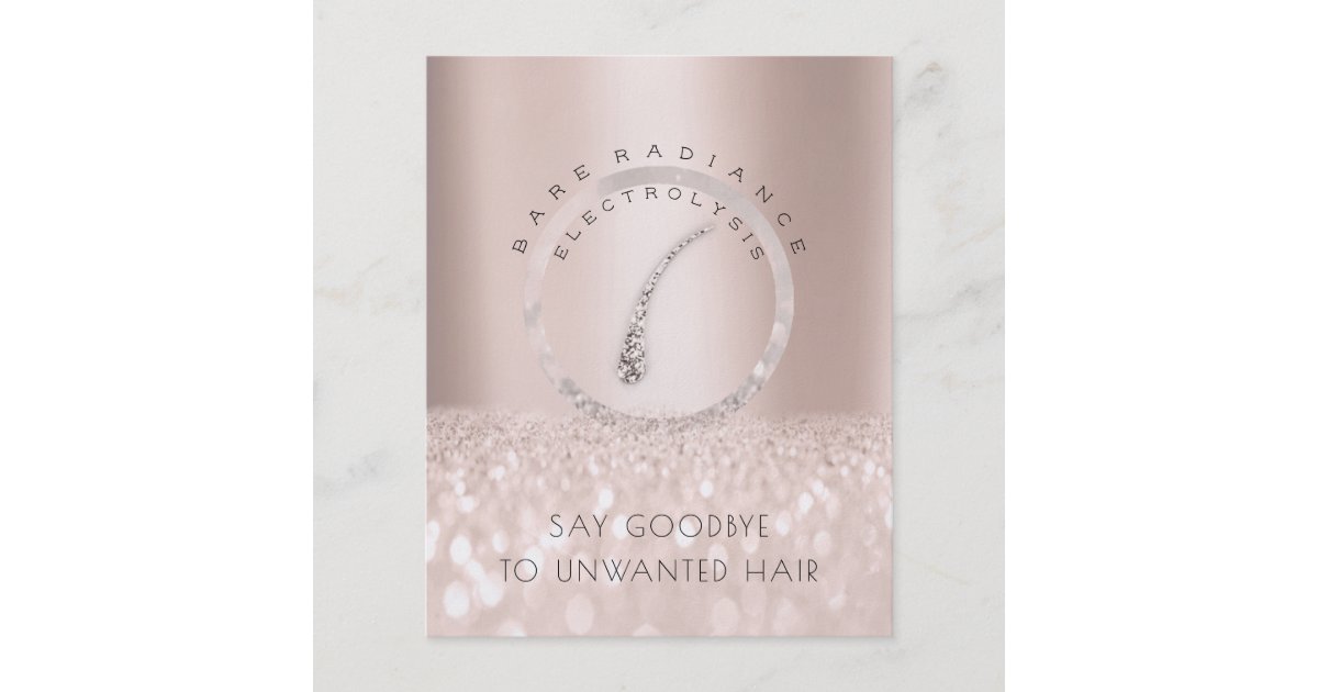 Price List Beauty Salon Rose Glitter Electrolysis Flyer Zazzle Com