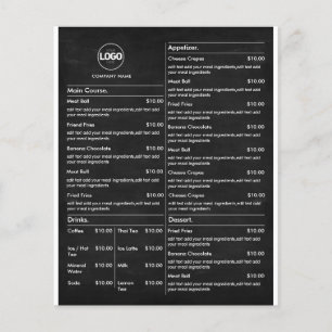 Price List   Black Chalkboard Business Menu Modern Flyer