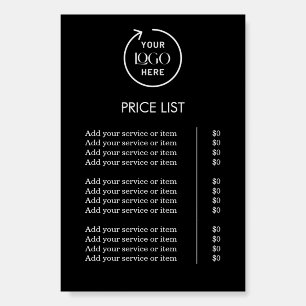 Price List   Black Logo Business Professional Foam Board
