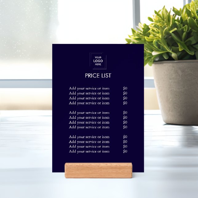 Price List | Business Logo Modern Blue Simple Holder (Insitu 1)