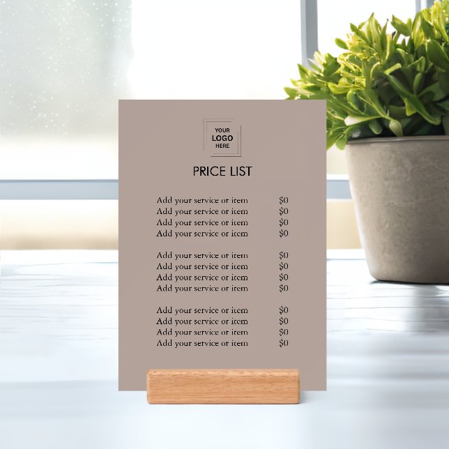 Price List | Business Logo Modern Brown Simple Hol Holder (Insitu 1)
