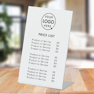 Price List Business Logo Modern Minimalist Pedestal Sign