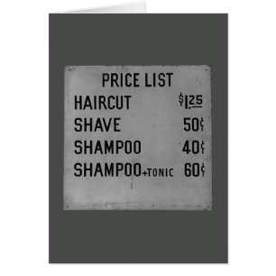price list cards