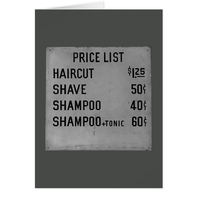 price list cards (Front)