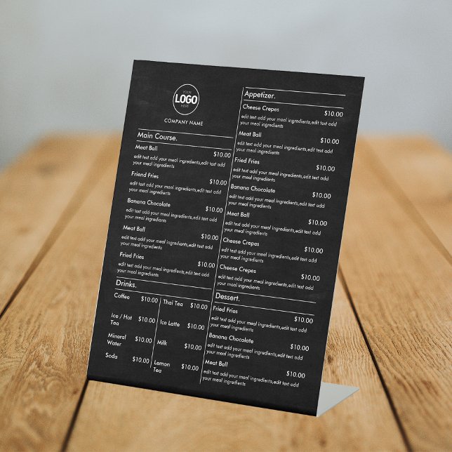 Price List | Chalkboard Business Menu Modern Pedestal Sign (Creator Uploaded)