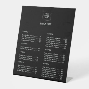 Price List Custom Black Business Pedestal Sign