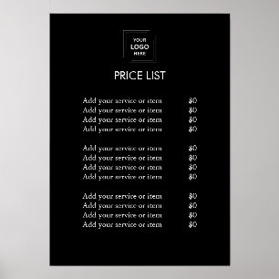 Price List   Custom Black Logo Business Holder