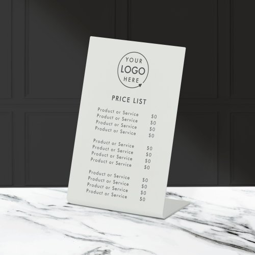 Price List  Gray Logo Business Modern Pedestal Sign