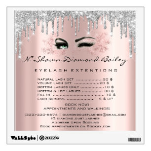 Price List Green Eyes Makeup Lashes Extension Drip Wall Decal