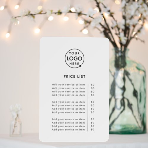 Price List  Logo Business Modern Professional Foam Board