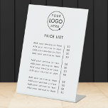 Price List | Logo Business Modern Professional Pedestal Sign<br><div class="desc">A simple custom business template in a modern minimalist style which can be easily updated with your company logo,  custom title and costs per service or product.</div>