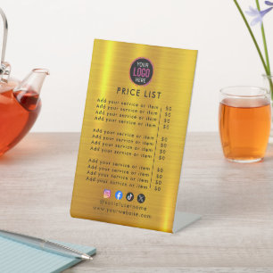 Price List Logo Business Modern Professional Pedestal Sign
